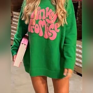 Vibrant Green Pinky Promise Sweater